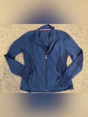 Heart and Soul Women’s Navy Blue Full-Zip Scrub Jacket